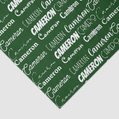 Aangepaste groene typografie naamcollage Kerstmis Tissuepapier (Detail)