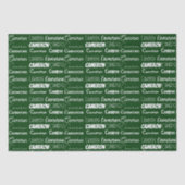 Aangepaste groene typografie naamcollage Kerstmis Tissuepapier (Voorkant)