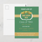 Aangepaste groene uitnodiging voor 50-jarig klasse (Voorkant / Achterkant)