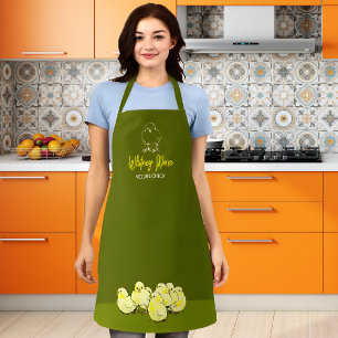 Aangepaste groene veganistische chick schort