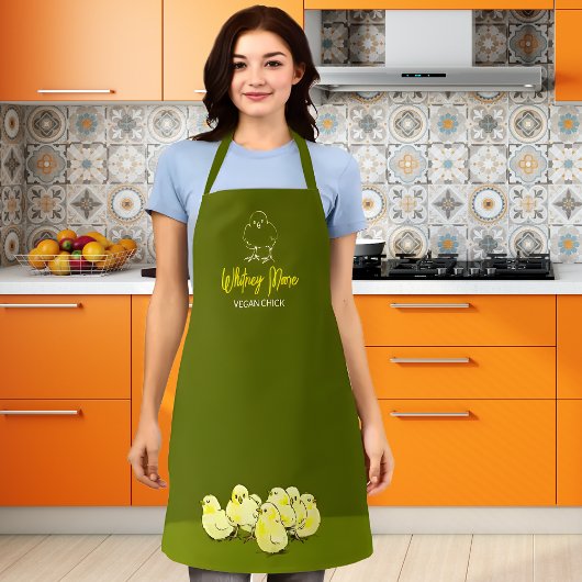 Aangepaste groene veganistische chick schort