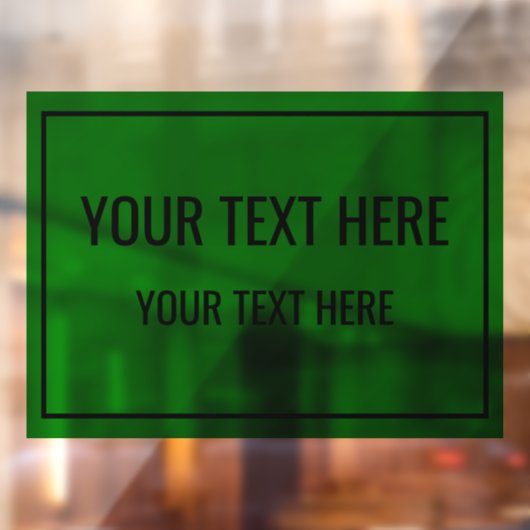 Aangepaste Groene Venster Cling met Jouw tekst Raamsticker (Vel 2)