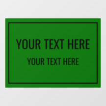 Aangepaste Groene Venster Cling met Jouw tekst