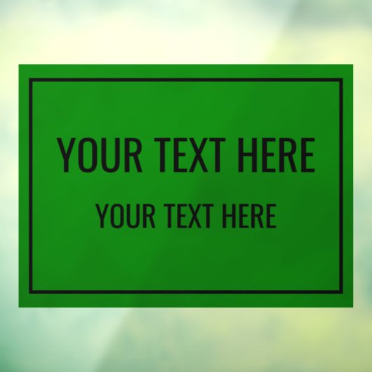 Aangepaste Groene Venster Cling met Jouw tekst Raamsticker (Vel 3)