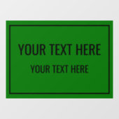 Aangepaste groene vensterfolie met uw tekst raamsticker (Vel)
