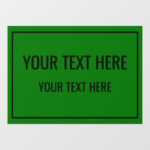 Aangepaste groene vensterfolie met uw tekst