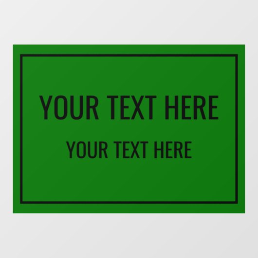 Aangepaste groene vensterfolie met uw tekst raamsticker (Vel)