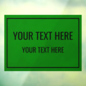 Aangepaste groene vensterfolie met uw tekst raamsticker (Vel 3)