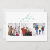 Aangepaste groene vrolijke kerst 6 foto collage ge feestdagenkaart (Voorkant)