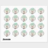 Aangepaste groene waterverf golvende bruiloft ronde sticker (Vel)