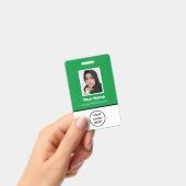 Aangepaste groene werknemersfoto, streepjescode, L Badge (Handheld)