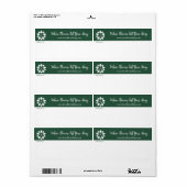 Aangepaste Groene & Witte Bloemist Winkel Levering Etiket (Full Sheet)