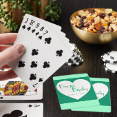 Aangepaste groene witte-hartoperspatcards speelkaarten (Insitu)