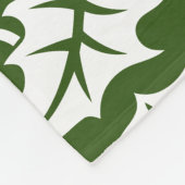 Aangepaste groene witte MONOGRAM-bladeren Fleece Deken (Hoek)