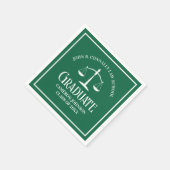 Aangepaste groene witte rechtenfaculteit afstudeer servet (Hoek)