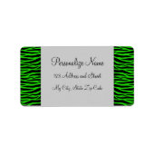 Aangepaste groene Zebra Etiket (Voorkant)