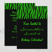 Aangepaste Groene Zebra Kaart (Voorkant / Achterkant)