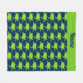 Aangepaste groene Zee schildpad op de marine Fleece Deken (Voorkant (Horizontaal))