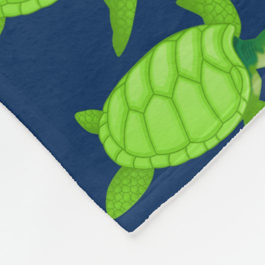 Aangepaste groene Zee schildpad op de marine Fleece Deken (Hoek)