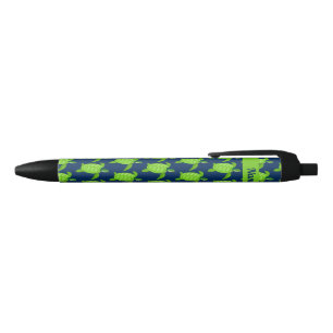 Aangepaste groene Zee schildpad op de marine Zwarte Inkt Pen