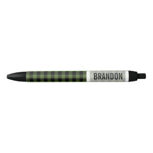 Aangepaste groene zwarte Buffalo Lumberjack Check Inkt Pen