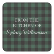 Aangepaste Groene Zwarte Buffalo Tartan Plaid Keuk