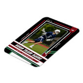 Aangepaste groene & zwarte lacrosse-spelerfoto magneet (Linkerzijde)