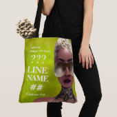 Aangepaste groene zwarte Sorority Art Tote Bag (Dichtbij)