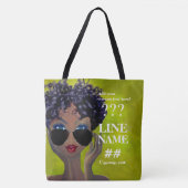 Aangepaste groene zwarte Sorority Art Tote Bag (Voorkant)