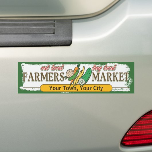Aangepaste groenten- en fruitmarkt voor landbouwer bumpersticker (Op auto)