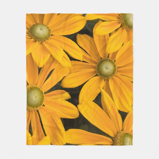 Aangepaste Groep van Gele Kleur Zonnebloem Afbeeld Fleece Deken (Voorkant)