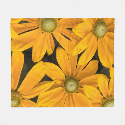 Aangepaste Groep van Gele Kleur Zonnebloem Afbeeld Fleece Deken (Voorkant (Horizontaal))