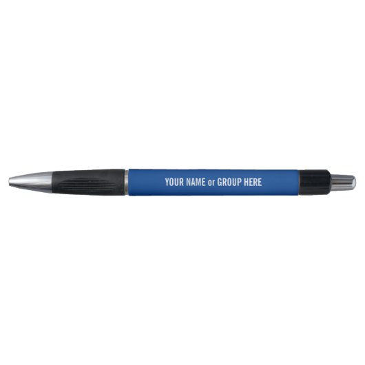 Aangepaste groepsnaam en promotionele tekst blauw pen (Voorkant)