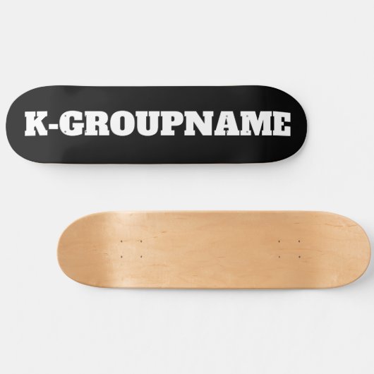 AANGEPASTE GROEPSNAAM KPOP (MINIMALIST) PERSOONLIJK SKATEBOARD (Horizontaal)