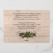 Aangepaste groet Botanische Hulst Beskrans Goud Folie Feestdagenkaart (Achterkant)