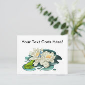 Aangepaste groet Lotus Flowers en Kikker Briefkaart (Staand voorkant)