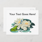 Aangepaste groet Lotus Flowers en Kikker Briefkaart (Voorkant / Achterkant)