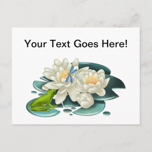 Aangepaste groet Lotus Flowers en Kikker Briefkaart (Voorkant)