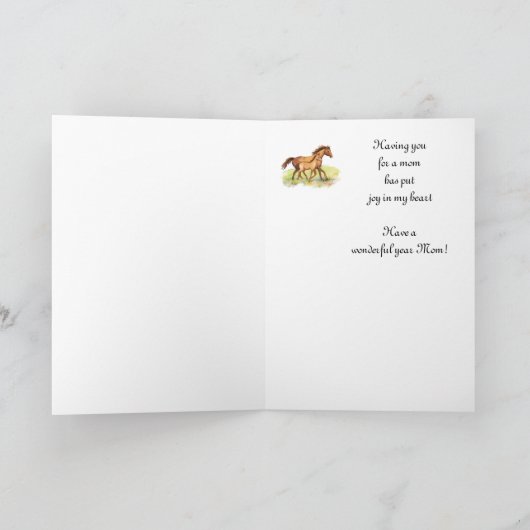 Aangepaste groet, Moederdag, paarden, slachtdieren Kaart (Binnen)