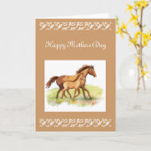 Aangepaste groet, Moederdag, paarden, slachtdieren Kaart (Gele Bloem)