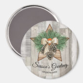 Aangepaste groeten/Namen kerstmagneet Magneet (Voorkant / Achterkant)