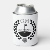 Aangepaste Groomsman Monogram Naam Blikjeskoeler (Blikje Voorkant)