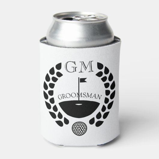 Aangepaste Groomsman Monogram Naam Blikjeskoeler (Blikje Voorkant)