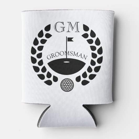 Aangepaste Groomsman Monogram Naam Blikjeskoeler (Voorkant)