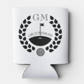 Aangepaste Groomsman Monogram Naam Blikjeskoeler (Achterkant)