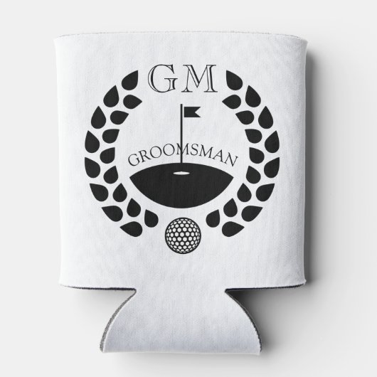 Aangepaste Groomsman Monogram Naam Blikjeskoeler (Achterkant)