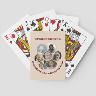 Aangepaste Grootmoeder / kinderen 7 Cirkel Fotocol Pokerkaarten