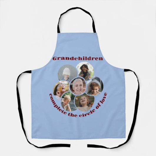 Aangepaste Grootmoeder / kinderen 7 Cirkel Fotocol Schort (Voorkant)