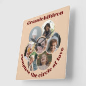 Aangepaste Grootmoeder / kinderen 7 Cirkel Fotocol Vierkante Klok (Hoek)