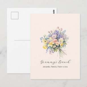 Aangepaste Grootmoeders Boeket Bloem Kleinkinderen Briefkaart